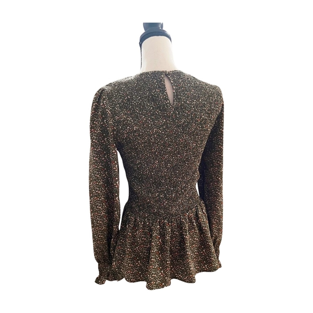 Fashion Brand Smocked Long Sleeve Floral Blouse Large - Picture 5 of 10